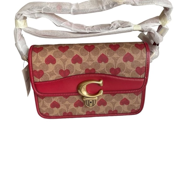 Coach Studio Shoulder Bag In Signature Canvas With Heart Print - Picture 3 of 6
